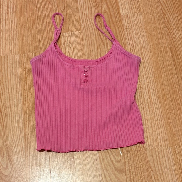 American Eagle Outfitters Tops - American Eagle Outfitters Pink Ribbed Camisole
